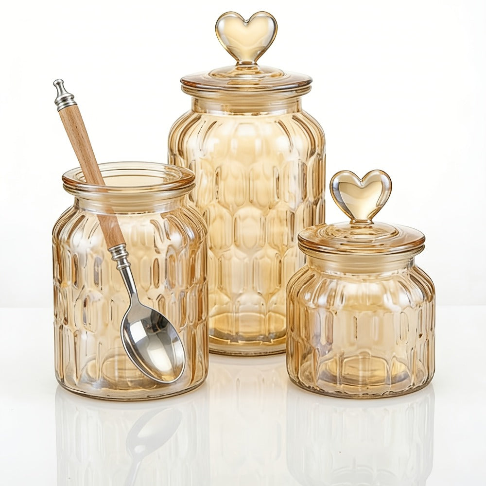 Airtight Glass Food Storage Jars with Clamp Lids 4-Set | 21.98oz & 47.34oz Clear Kitchen Canisters for Sugar, Flour, Coffee, Spices, Cereal & Grains