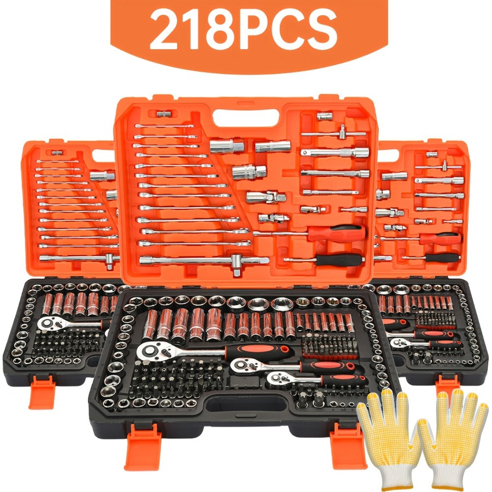Ratchet Socket Wrench Set with Handle ¨C 50/53/96/123/218/999PCS | 3/8¡± Drive CR-V Steel | Metric & Imperial Sizes | Car Maintenance, Boat & Home Repair Tool Kit for Mechanics