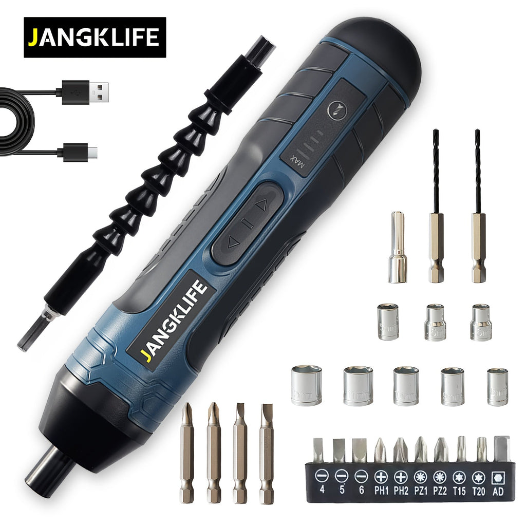 Cordless Electric Screwdriver Set ¨C Rechargeable Power Screwdriver with LED Light, DC Charging, Bit Accessories Included, for Home DIY & Repair