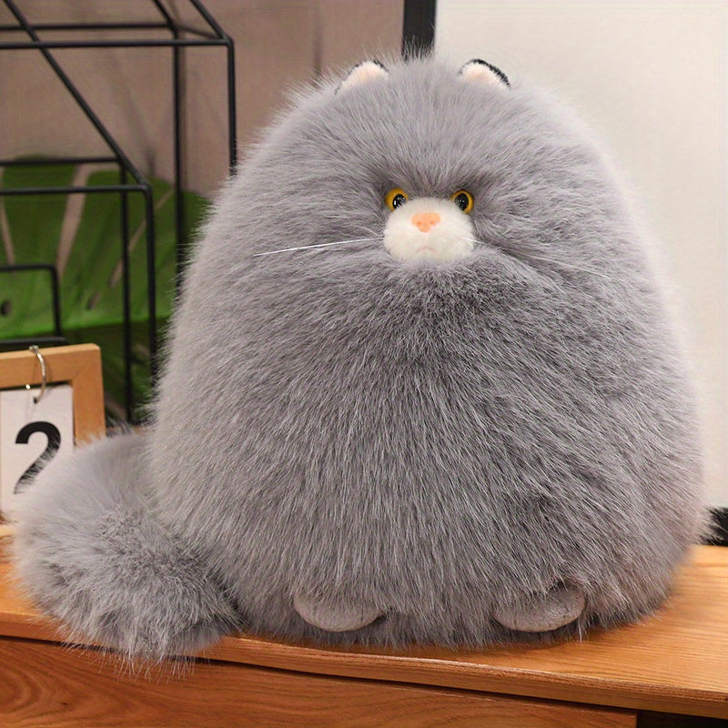 Silly Cat Plush Pillow Long Hair Stuffed Cat Hug Pillow for Sleep Comforting Soft Plush Cat Throw Pillow Cute Cat Gift for Cat Lovers Women Girls