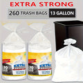13 Gallon Trash Bags 260 Count Heavy Duty Drawstring Kitchen Garbage Bags ¨C Leak-Proof, Odor-Resistant, Expandable, 2 Rolls for Kitchen, Bedroom, Bathroom & Outdoor Use