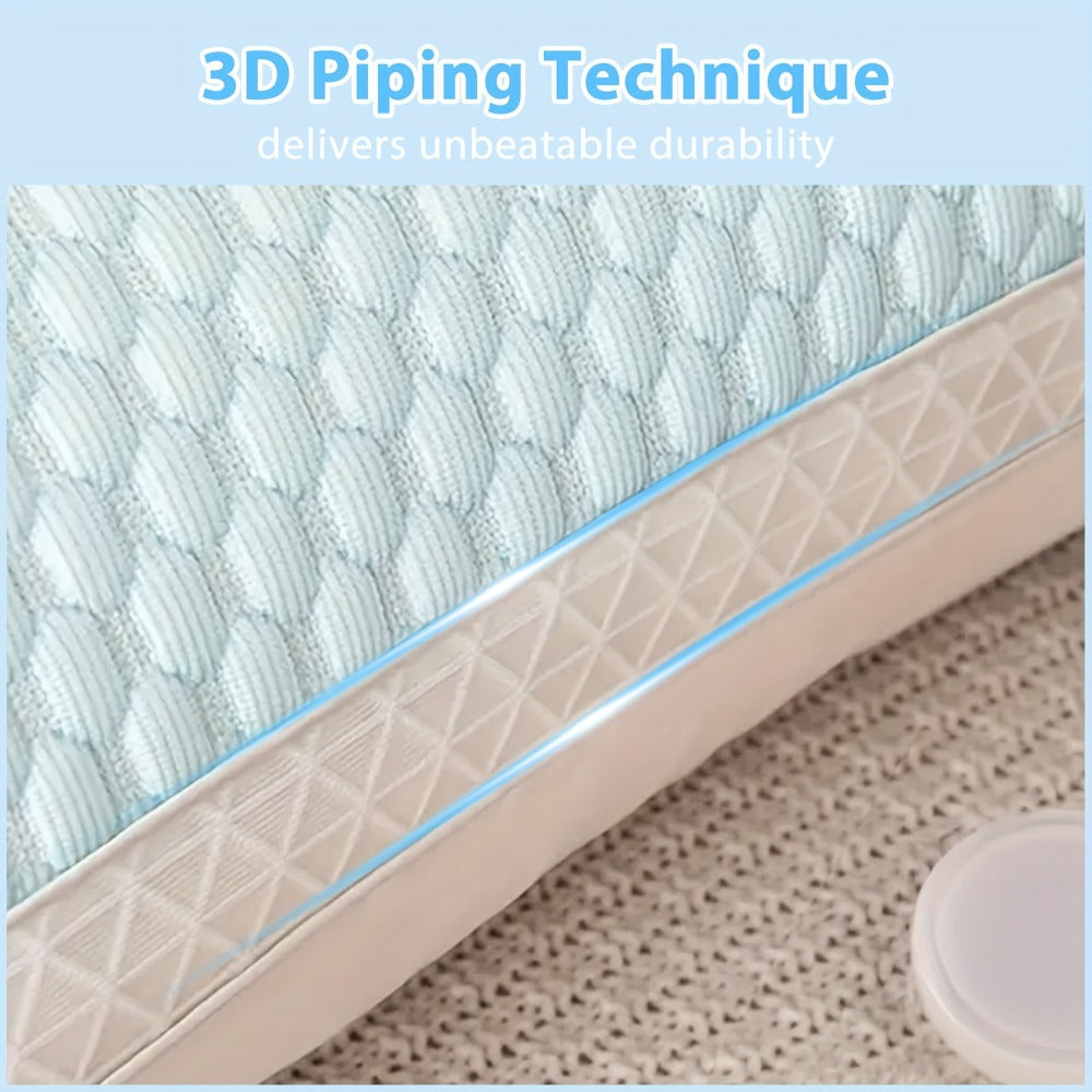 Cooling Ergonomic Neck Pillow 2 Pack Orthopedic Contour Support Adjustable Filling Cool Sensation Breathable Fabric Machine Washable Removable Cover for Side Back Stomach Sleepers