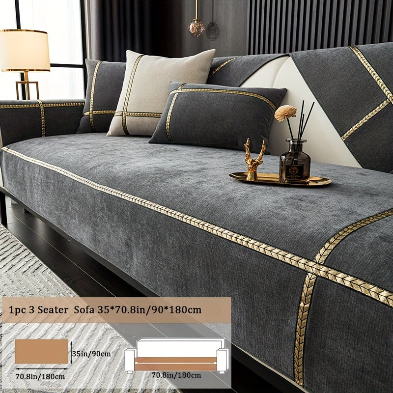 Chenille Sofa Cover Pet-Friendly Slipcover All Season Furniture Protector for Living Room Bedroom Office Couch Cover Multiple Sizes Colors