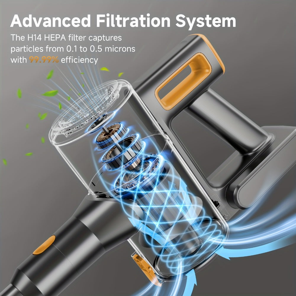 Cordless Stick Vacuum Cleaner 60Kpa 55-Min Runtime - Anti-Tangle Lightweight Handheld Vacuum for Hardwood Floor Carpet Pet Hair Corded Cordless 2200mAh Battery