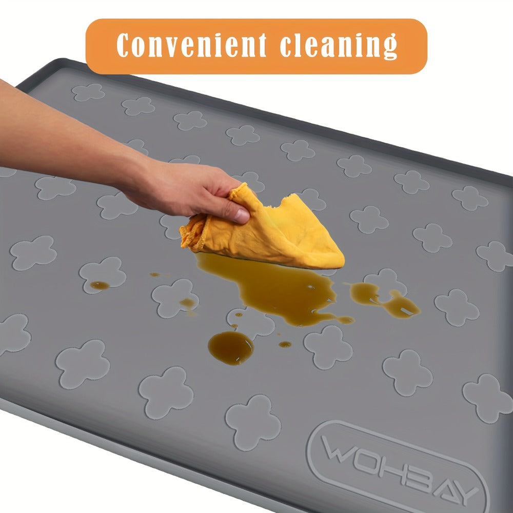 Silicone Under Sink Mat 34¡± x 22¡± Food Grade Waterproof Cabinet Liner, Honeycomb Pattern Drip Tray for Kitchen Bathroom Cabinet Organizer, Holds 2+ Gallons, Easy Clean Non-Toxic Boot Tray