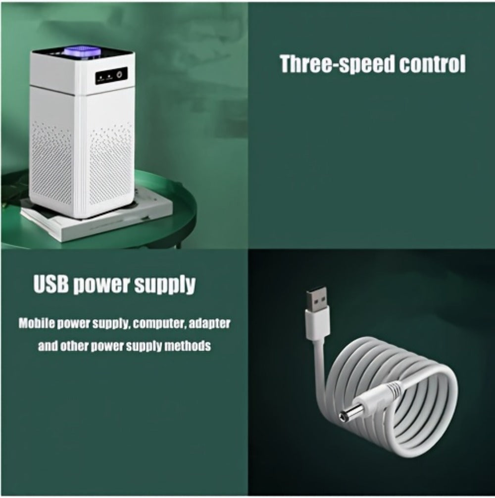 Air Purifier 2 Pack with Replacement Filters & USB Charging Cable ¨C Compact HEPA Purifier for Home, Bedroom, Office, Removes Odors, Dust & Allergens