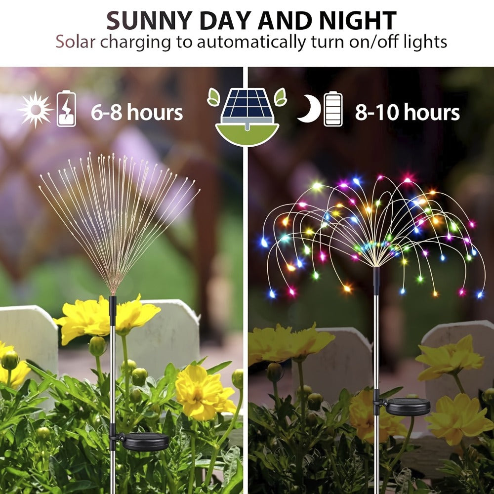 Solar Fireworks Lights Outdoor ¨C 60 to 420 LED Solar Garden Fairy Lights with 8 Modes, Waterproof Copper Wire Sparkler Lights for Garden, Patio, Yard, Pathway & Holiday Decoration