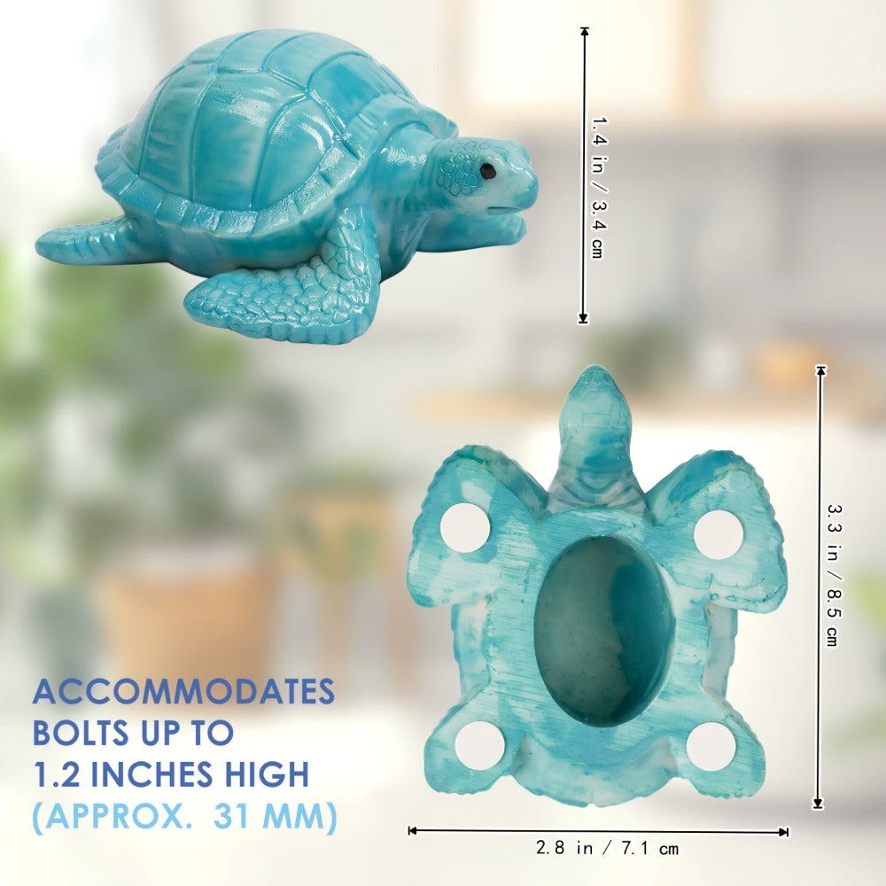 Toilet Bolt Caps Sea Turtle Decorative - 2pcs Resin Sea Turtle Toilet Screw Cover Caps, Easy Install Coastal Bathroom Decor, Fun Toilet Bolt Covers Replacement Parts, Green