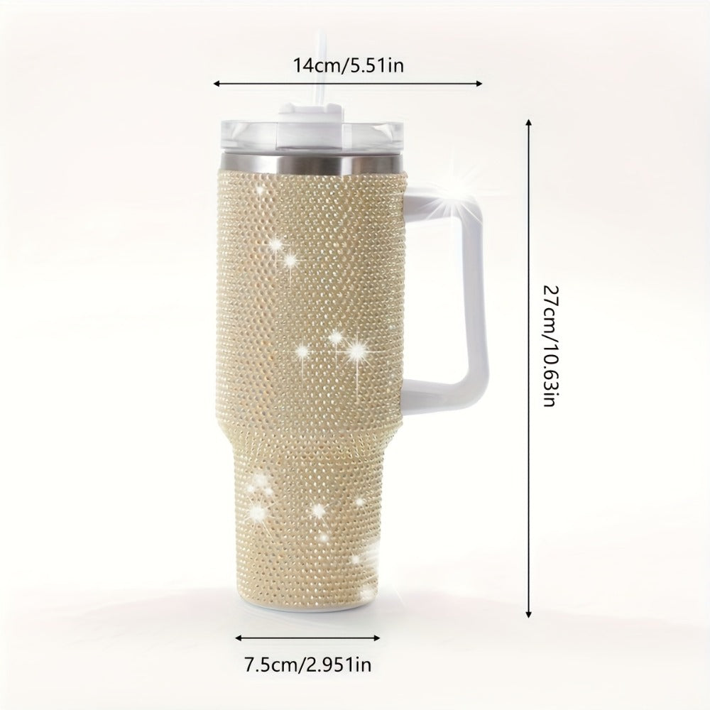 40oz Rhinestone Tumbler Insulated Stainless Steel Travel Cup - Diamond Glitter Design, Hot & Cold Drinks, Multiple Colors, Birthday Christmas Gift