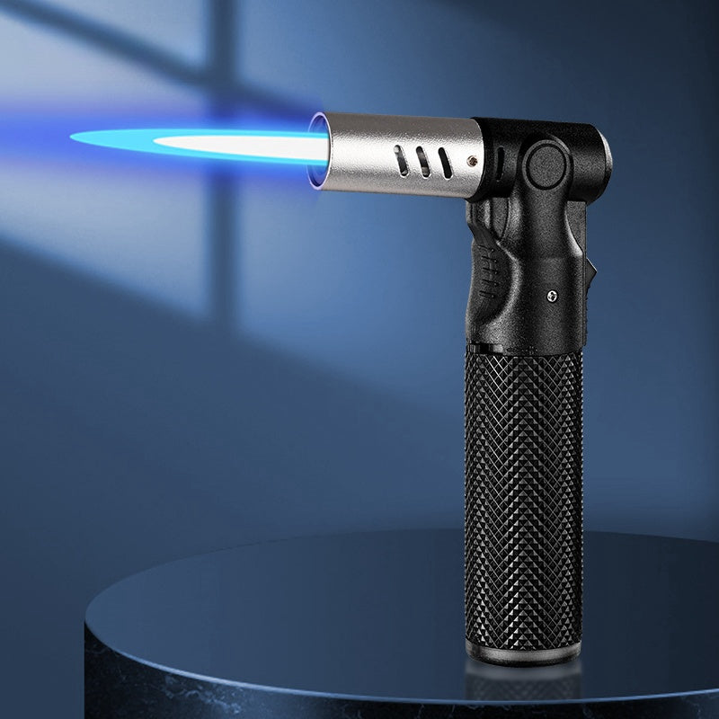 Windproof Torch Lighter ¨C Refillable Jet Flame Butane Lighter with 360¡ã Inverted Ignition, 1800¡ãC High Temp Blowtorch, Flame Size Adjustment, Portable for Camping, BBQ, Welding, Soldering (Butane Not Included)