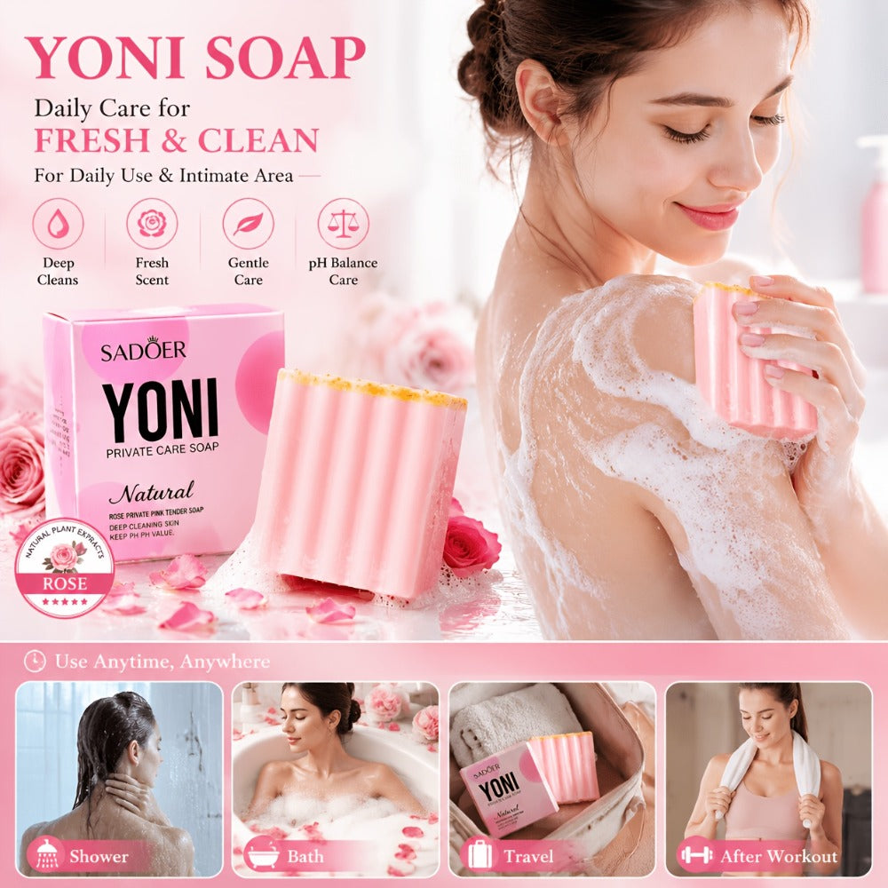 Intimate Cleansing Soap Rose Essence Built-in Bubble Net Rich Foam pH Balance Moisturizing Private Parts Soap for Women Peach Strawberry 2pcs 4pcs
