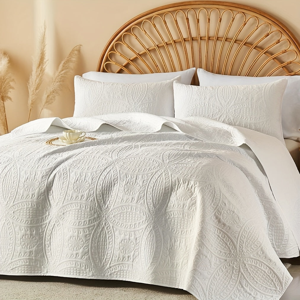 Quilt Set 2-3pcs ¨C Lightweight Microfiber Bedspread Coin Pattern Coverlet All Seasons Twin Full Queen King Cal King