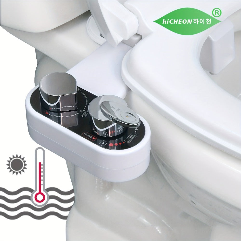 Bidet Attachment Hot and Cold Water ¨C Dual Nozzle Non-Electric Toilet Seat Bidet, Rear & Feminine Wash, Self-Cleaning Retractable Nozzle, Adjustable Warm Water Pressure, Easy Install