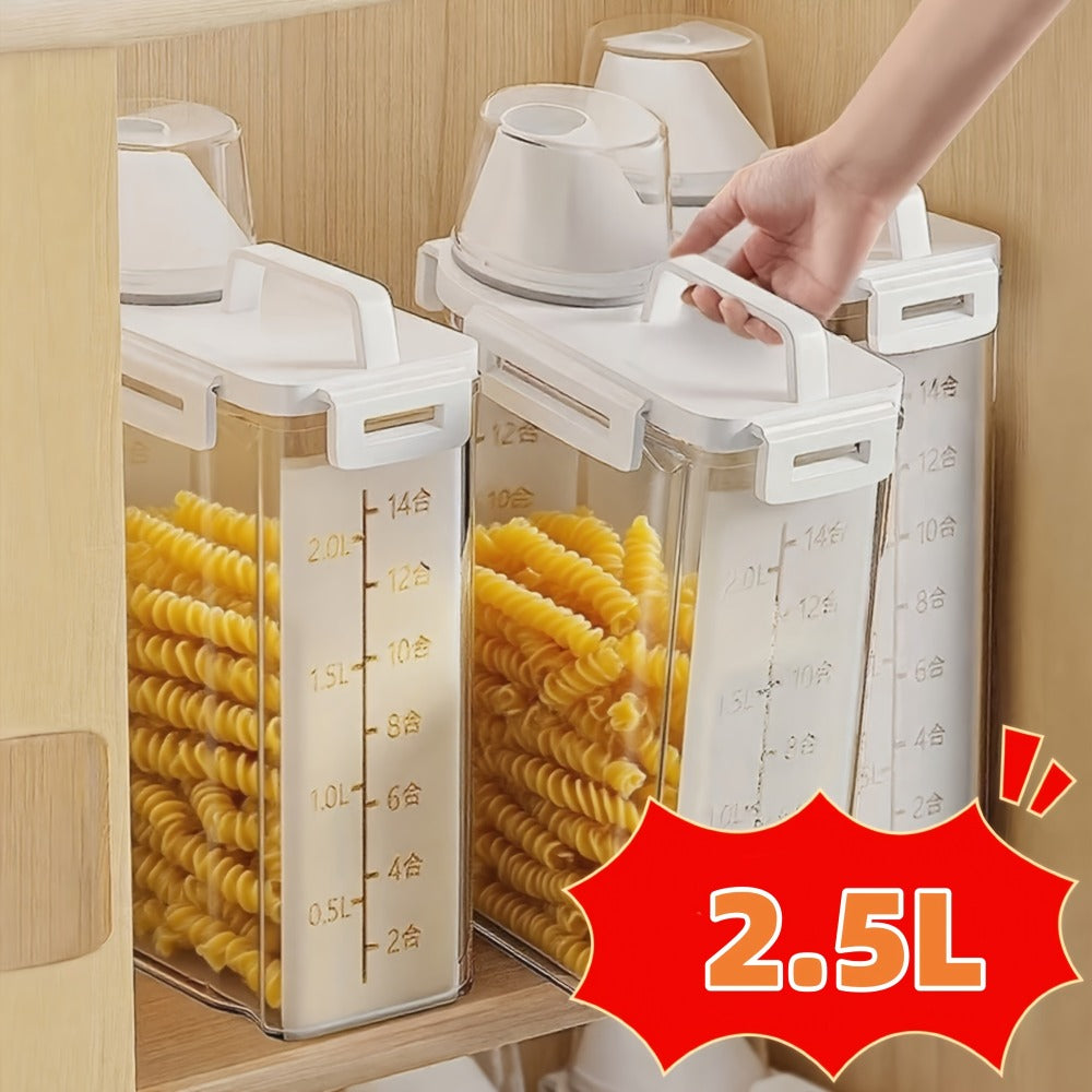 Airtight Food Storage Containers 2/4/6 Pack - BPA-Free 2.5L & 3L Plastic Pantry Bins with Lids, Measuring Cup, Leakproof Seal for Nuts, Flour, Rice, Kitchen Organizer
