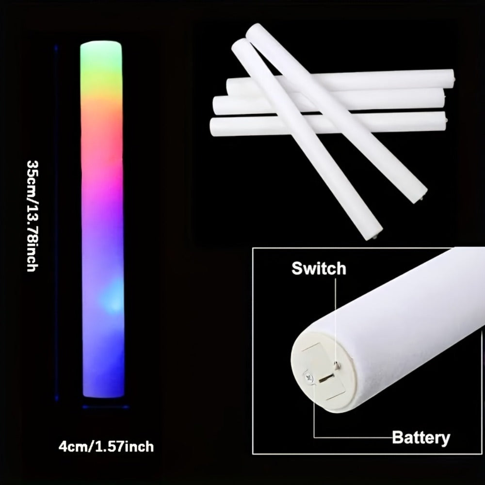 LED Glow Sticks for Party Decorations, Multi-Color Flashing Foam Sticks for Christmas, Weddings, Birthday, Festival, New Year & Halloween Parties (30/67/100/200PCS)