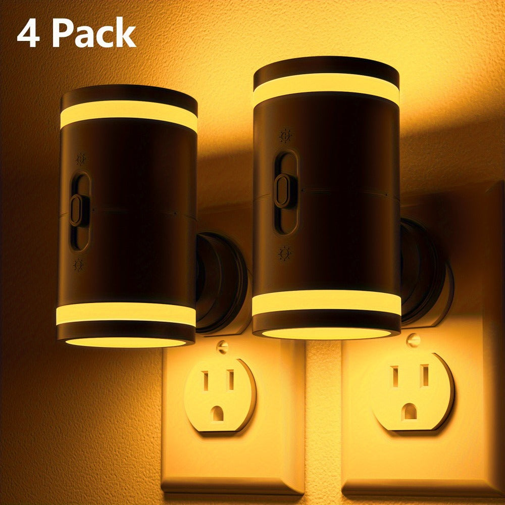 LED Night Light Plug In Dusk to Dawn Sensor ¨C 5-120LM Adjustable Brightness, 3 Color Temperatures, Modern Plug-In Night Lights for Hallway, Bedroom, Staircase, Bathroom & Toddler Room, 2 or 4 Pack