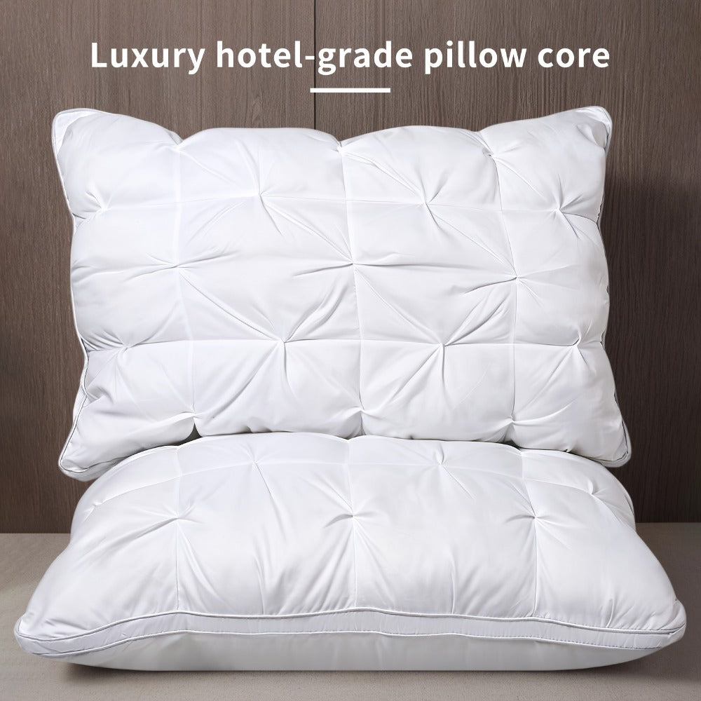 Neck Pillow 2 Pack - Ergonomic Cervical Support Pillow with Removable Washable Cover, Adjustable Loft, Zipper Closure, Quilted Woven Fabric, Comfortable Sleeping Pillow for Side Back Stomach Sleepers
