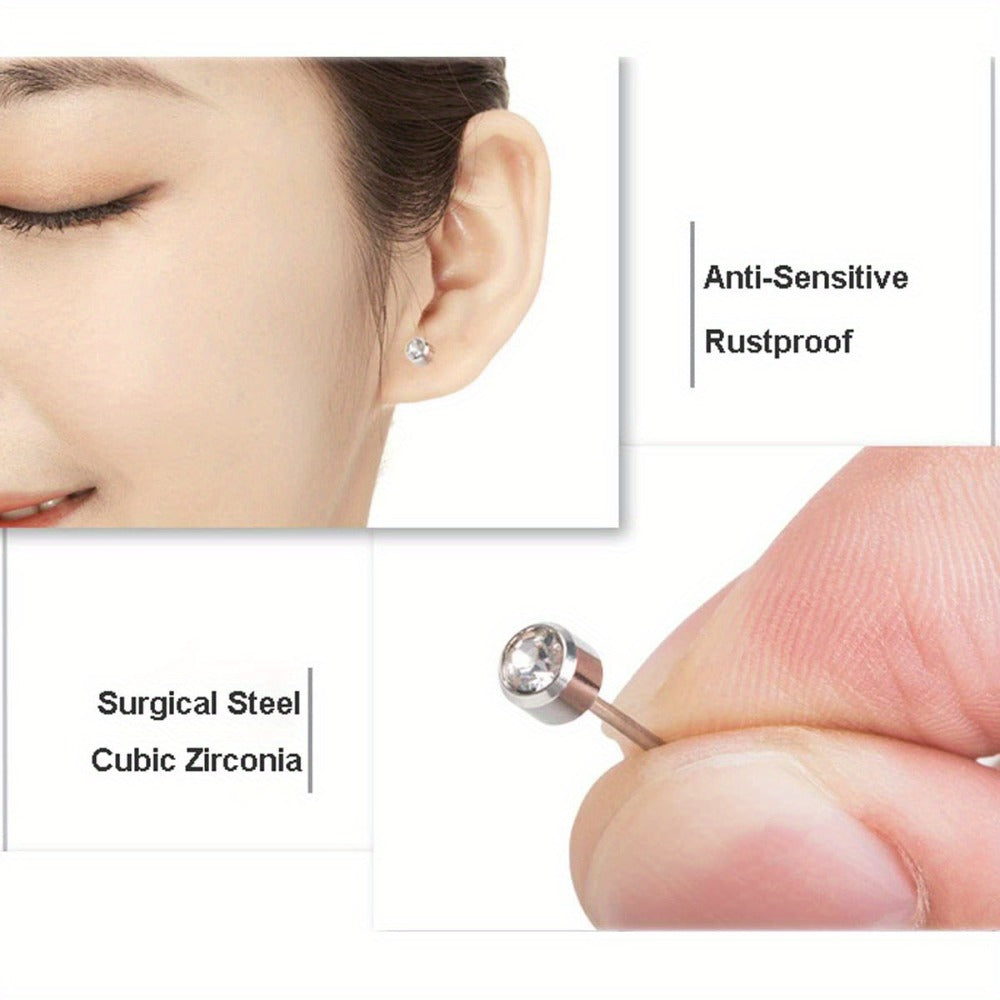 Ear Piercing Gun Kit with 24pcs Stainless Steel Studs ¨C Professional Self Piercing Tool for Ear & Nose with Marking Pen, Safe & Easy to Use for Home & Salon