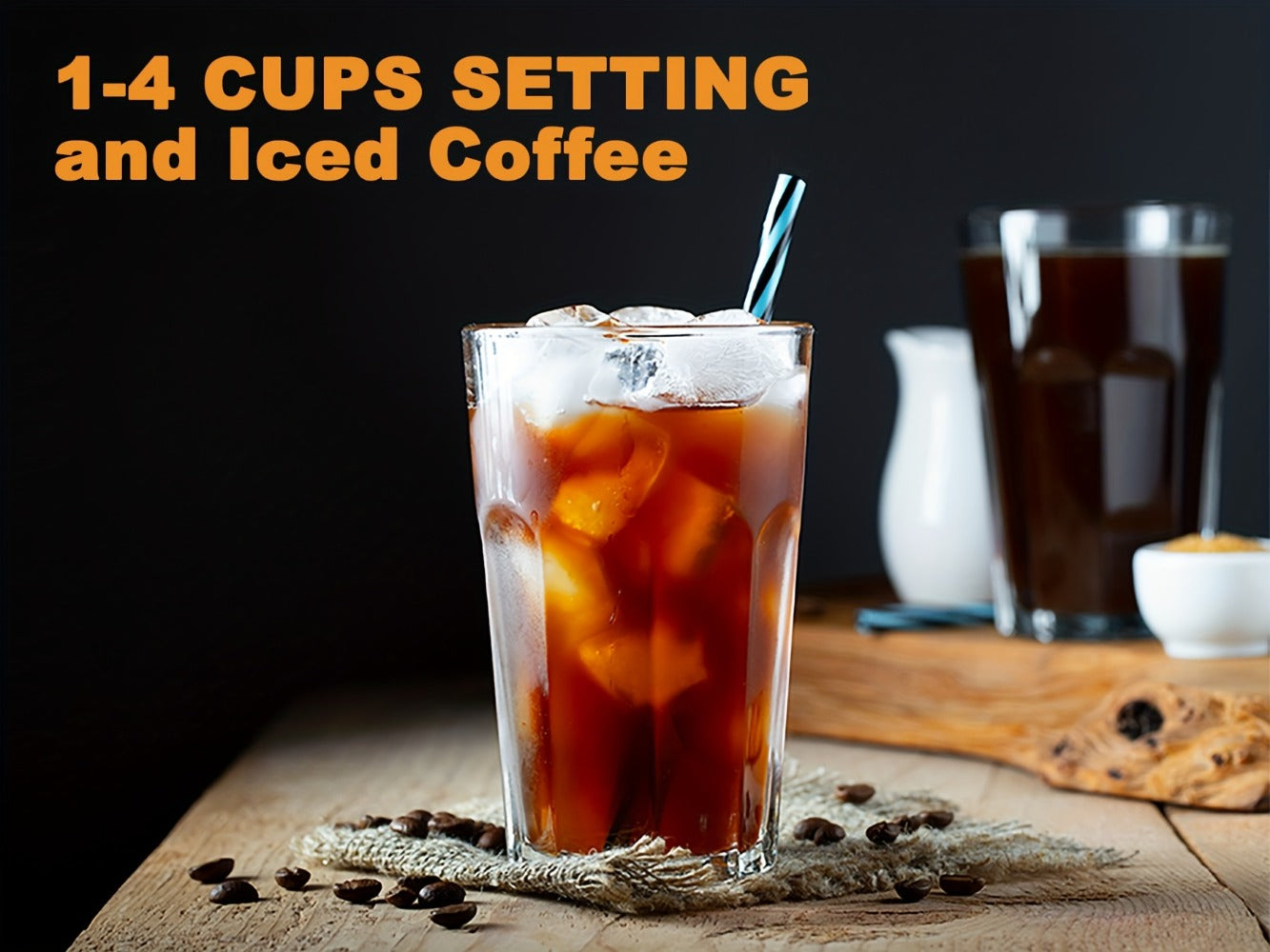 12-Cup Programmable Drip Coffee Maker, Regular & Strong Brew, Iced Coffee Setting, 1-4 Cup Mode, 24H Timer, Auto Shut-Off, Keep Warm, Pause & Serve, Black