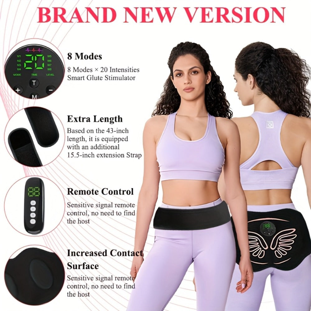 EMS Hip Trainer & Butt Muscle Stimulator with Remote Control, Rechargeable Electric Peach Butt Shaper for Women, Home Gym Glute Toning & Muscle Recovery Massager, Comfortable Wearable Fitness Device