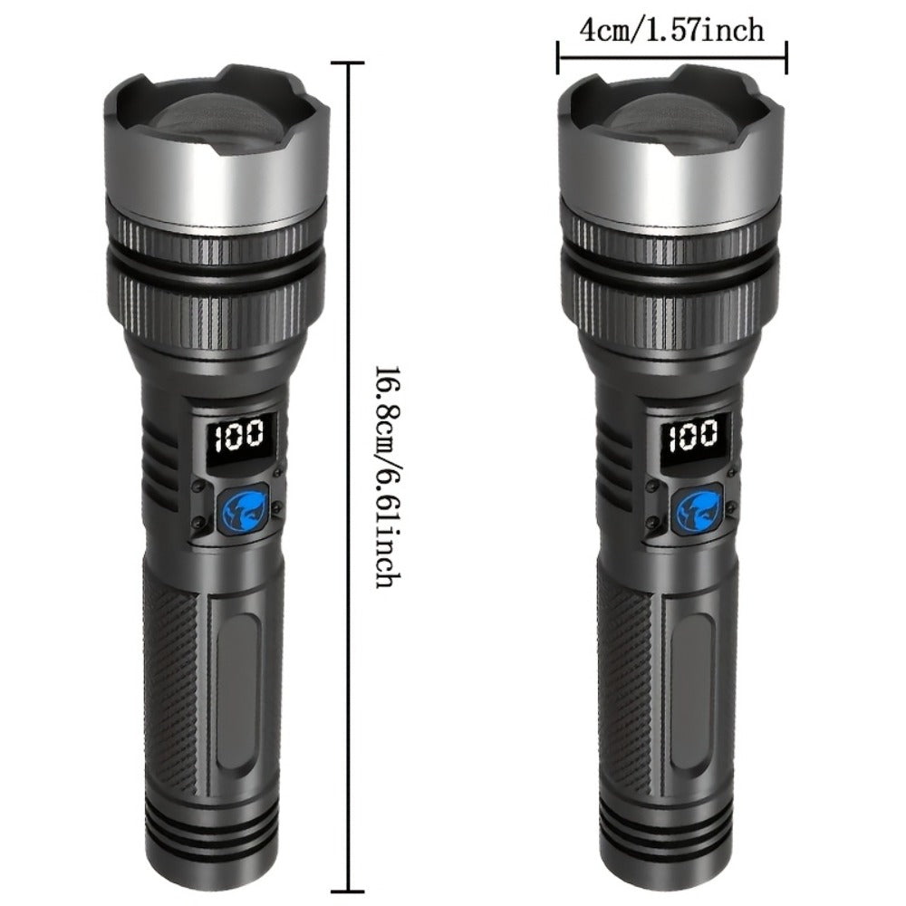 LED Flashlight Rechargeable 1000 Lumen ¨C 2-Pack Super Bright Tactical Flashlight with Digital Display, Camping Fishing Hunting Emergency Lighting, Gift Box Included, Father's Day Gift for Men