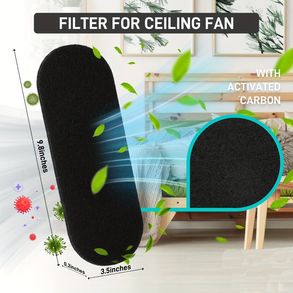Ceiling Fan Blade Air Purifier Filters 30Pcs | Activated Carbon Odor & Dust Eliminator Pads | Home Kitchen Bedroom Office Indoor Air Quality Improvement