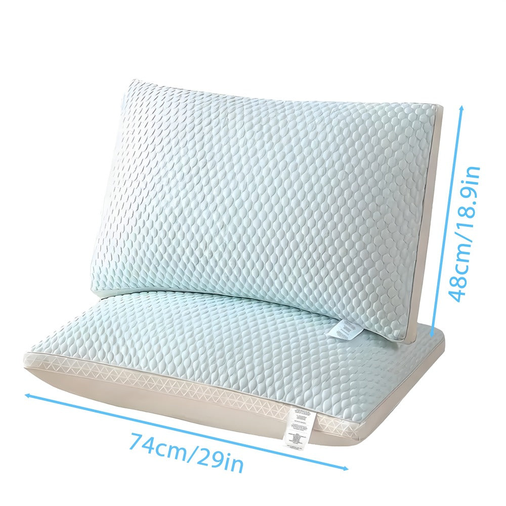 Cooling Bed Pillows 2-Pack, Non-Collapsing Soft Support Pillow with Neck & Cervical Support, Breathable & Machine Washable, Queen Size Bed Pillows for Back Side Stomach Sleepers