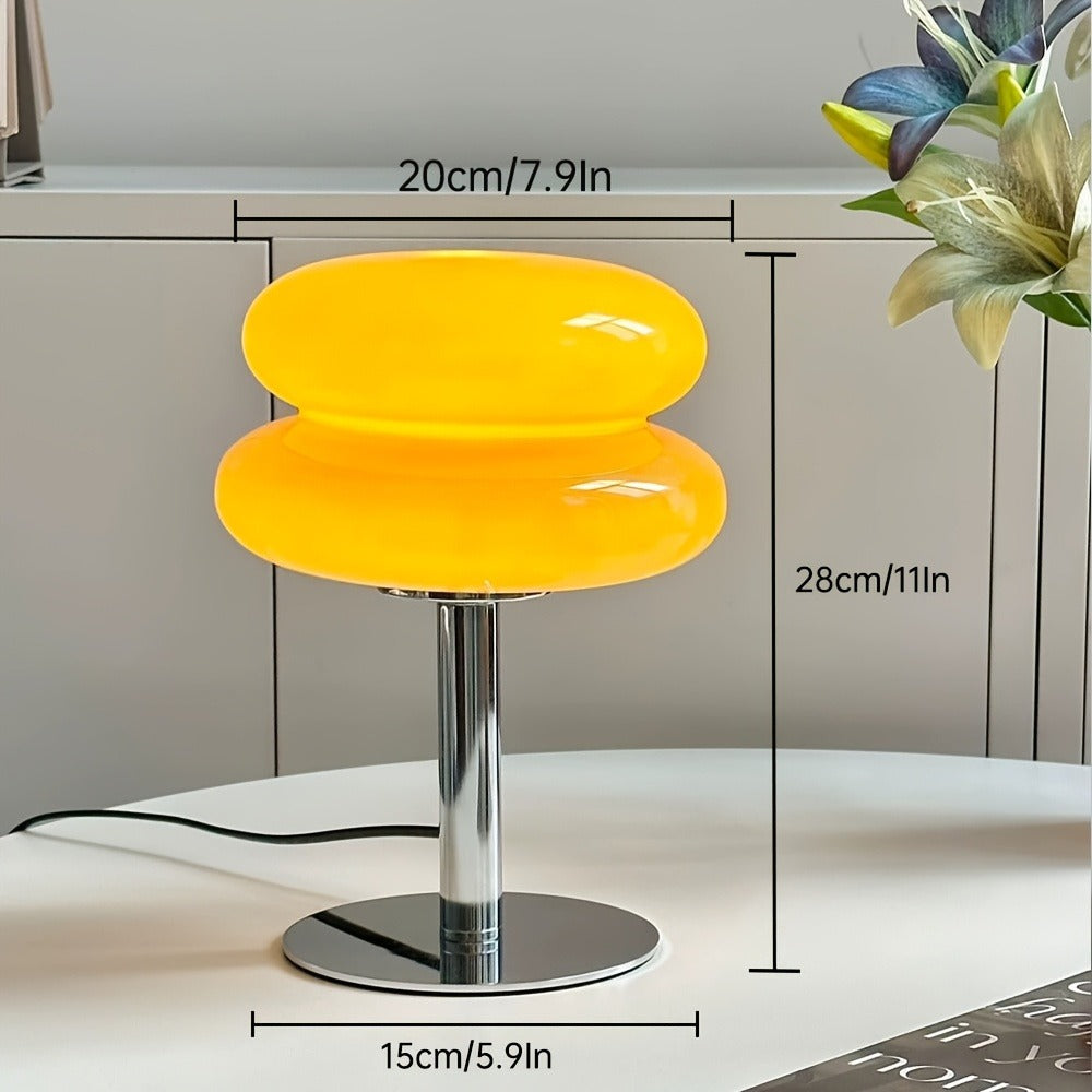 Mushroom Lamp Dimmable Bedside Nightstand Light Glass Shade Aesthetic Cute Table Lamp for Bedroom Living Room Home Decor Ambient Lighting Orange