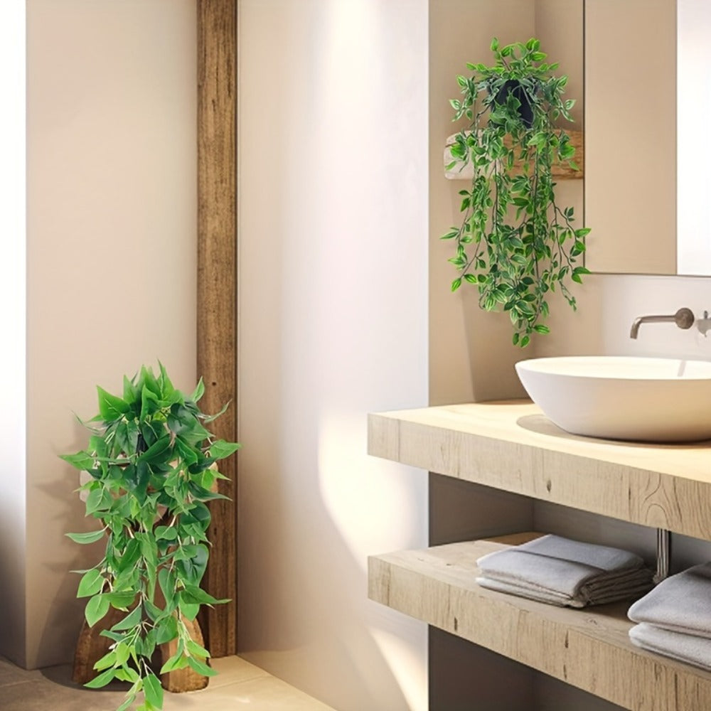 Artificial Hanging Ivy Vines ¨C Fake Eucalyptus & Mandala Green Vine Plants for Indoor Wall Decor ¨C Faux Hanging Plants for Bedroom, Bathroom, Balcony, Bookshelf & Living Room Aesthetic ¨C 6 or 8 Pack