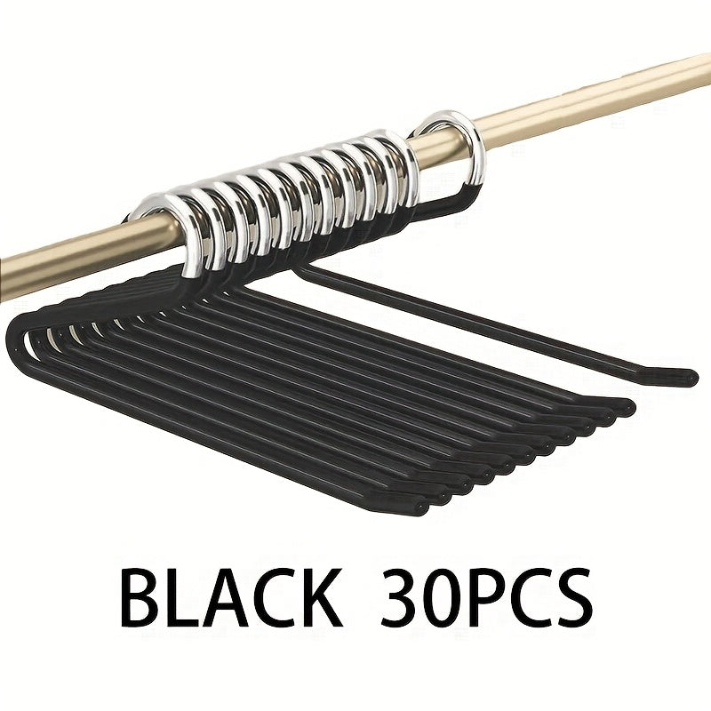 Pants Hangers Metal Open Leg Non-Slip - Heavy Duty Trouser Jeans Hanger for Wardrobe, Space Saving, Black or White, 10/20/30/50pcs