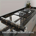 Black Marble Wallpaper Self-Adhesive Peel and Stick | Gold Vein Kitchen Backsplash Contact Paper | 23.62¡± x 196.85¡± Large Removable Wall Sticker for Modern Home Decor, Countertop & Furniture Wrap