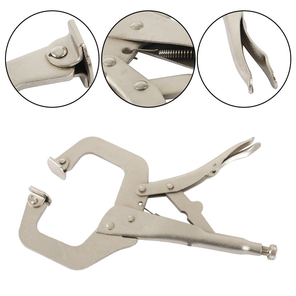 Locking C Clamp Set 5-Piece 11-Inch ¨C Adjustable Vise Grip Pliers with Swivel Pad Jaws, Heat-Treated Alloy Steel, for Woodworking, Welding, Automotive & Shop Use