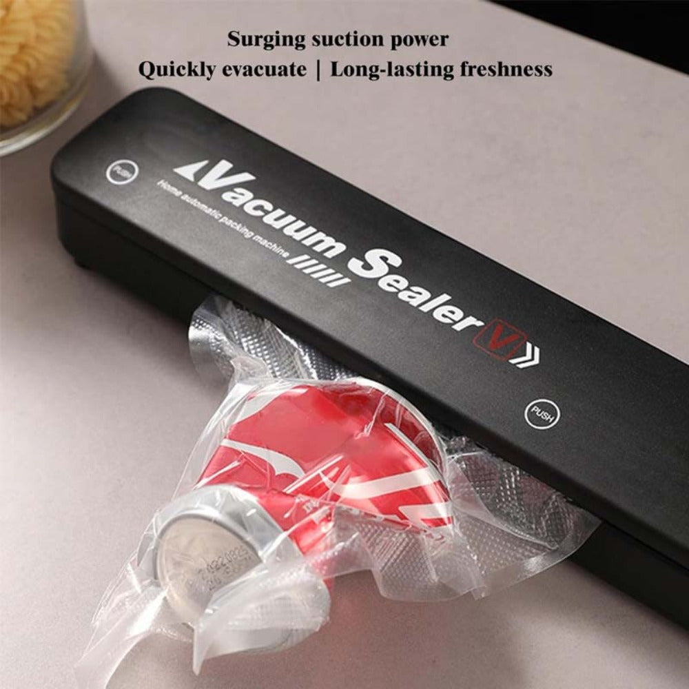 Food Vacuum Sealer Machine 1850W, Automatic Vacuum Sealer with 50 Vacuum Bags ¡ª Compact Food Preservation Air Sealer for Fresh Food & Long-Term Storage | Black & White