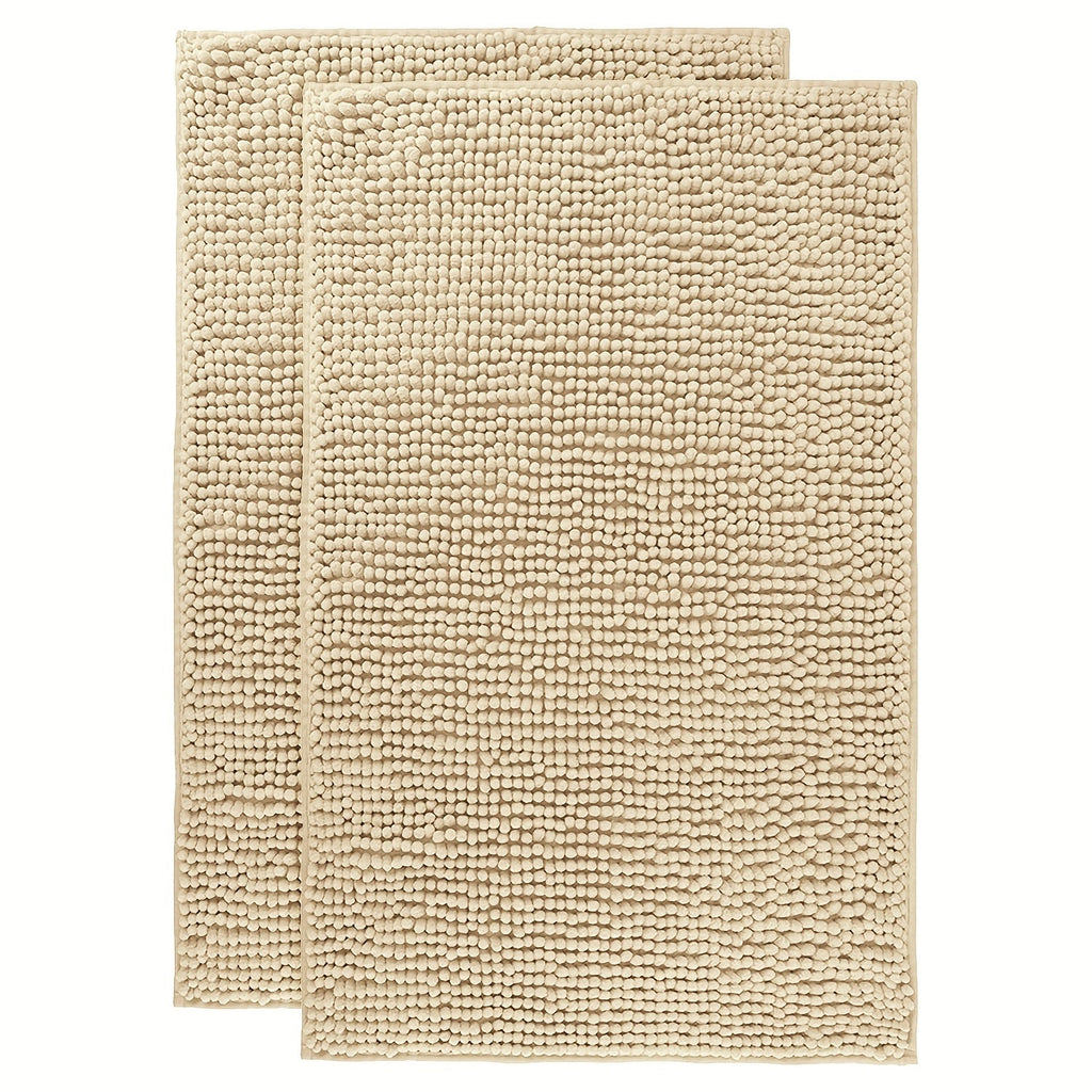 Chenille Bath Rug Extra Thick Soft Absorbent Non-Slip Bathroom Mat Machine Washable, Multiple Sizes & Colors