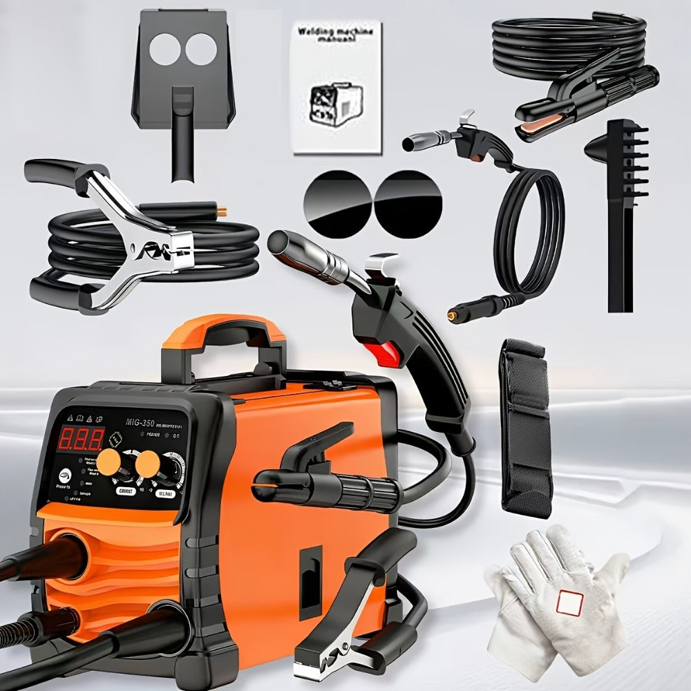 MIG Welder 3-in-1 Welding Machine 110V 105A Gasless MIG Stick ARC Portable Welder Kit with Rubber Case ¨C Complete Starter Set with Welding Wire Rods Mask Gloves for Beginners Home Industrial Repair