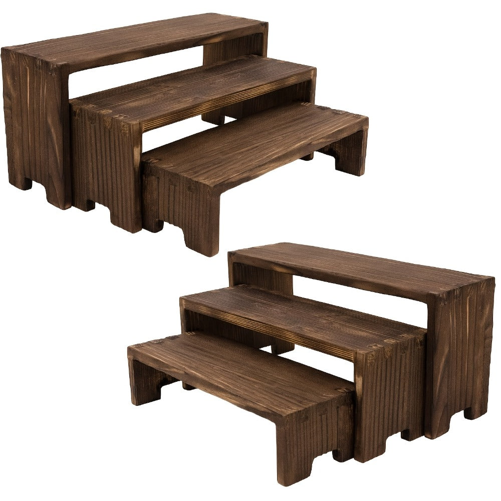 3-Tier Wooden Display Shelf ¨C Modern Tabletop Storage Rack for Plants, Books, Collectibles & Home Decor Organization, Space-Saving Desktop Organizer