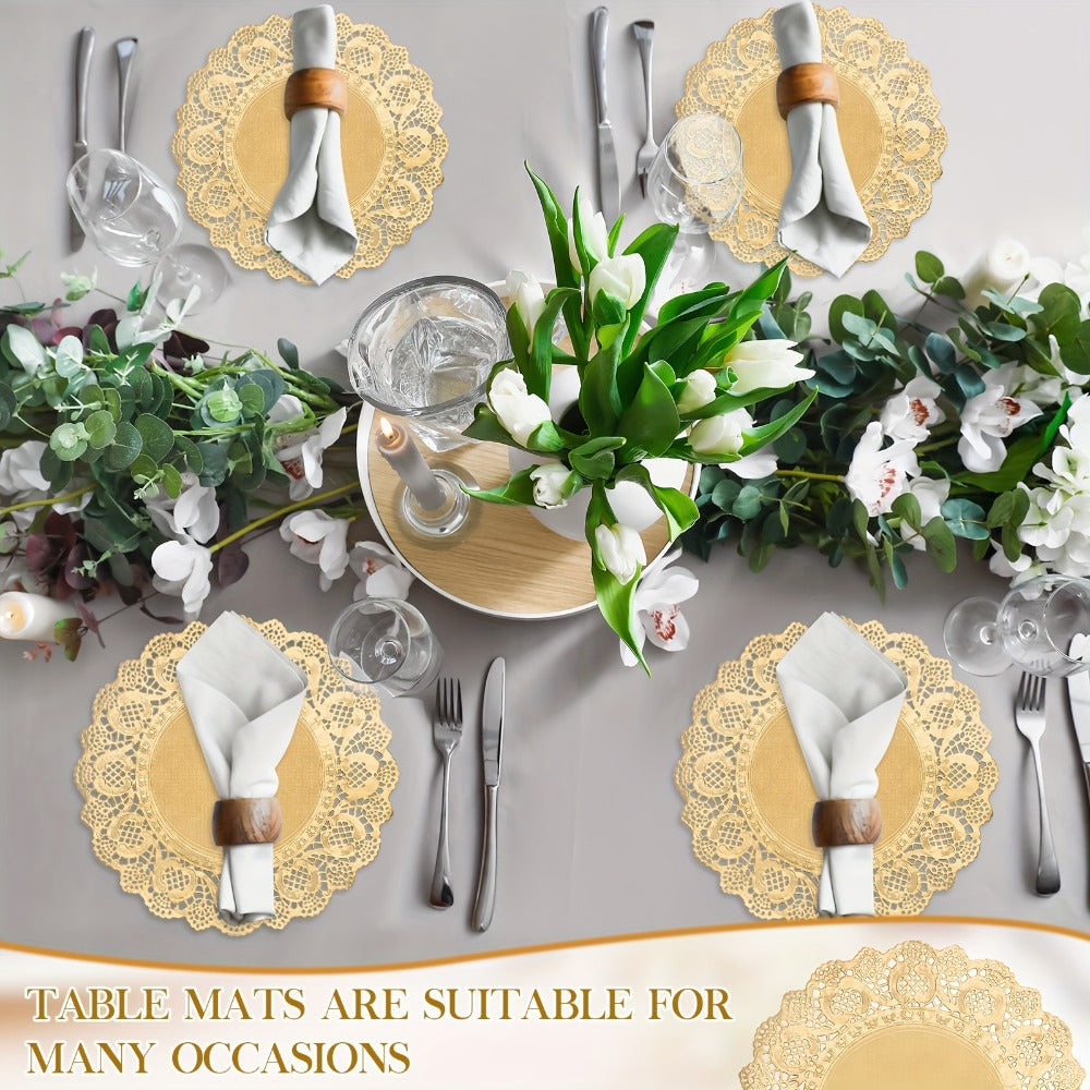200pcs Paper Doilies Lace Round Placemats Disposable Wedding Table Decor 12 Inch
