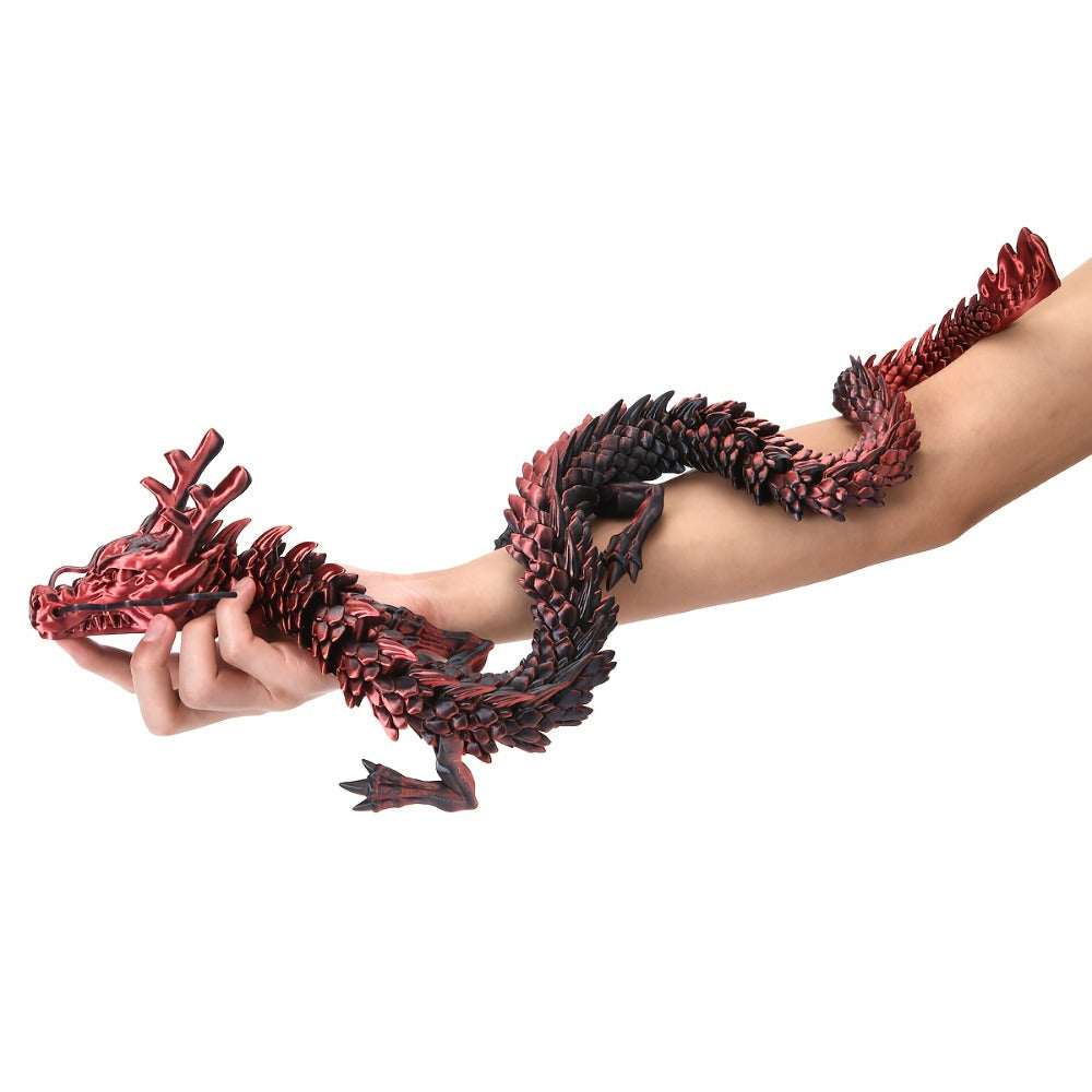 3D Printed Dragon 35.4 Inch with Flexible Joints ¨C Articulated Poseable Dragon Figurine for Car Dashboard, Home Decor & Desk Display, Perfect for Christmas, Halloween & Birthday Gifts