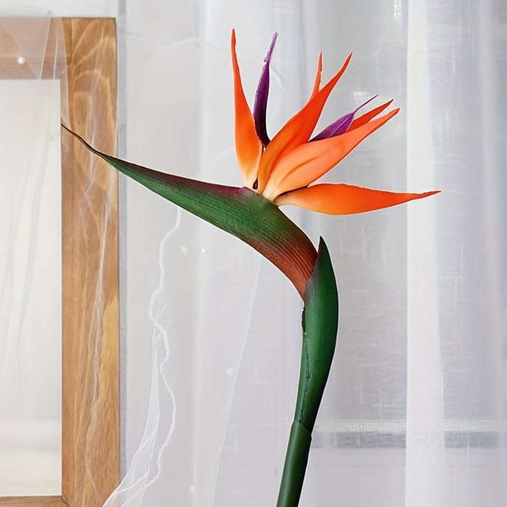 Artificial Bird of Paradise Flowers ¨C 3pcs Realistic Rubber Strelitzia with 24.5¡± Long Stems for Home Decor, Vase Arrangements, DIY Bouquets, Party & Fall Decor (4 Colors)
