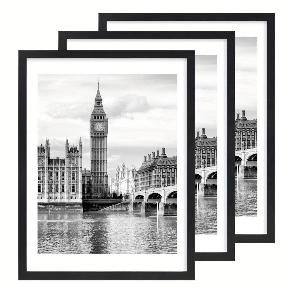 Wall Photo Frames Set of 3 ¨C 12x16 Inch Picture Frames for Wall Display, Multiple Colors, Hallway & Living Room Decor, Gift-Ready