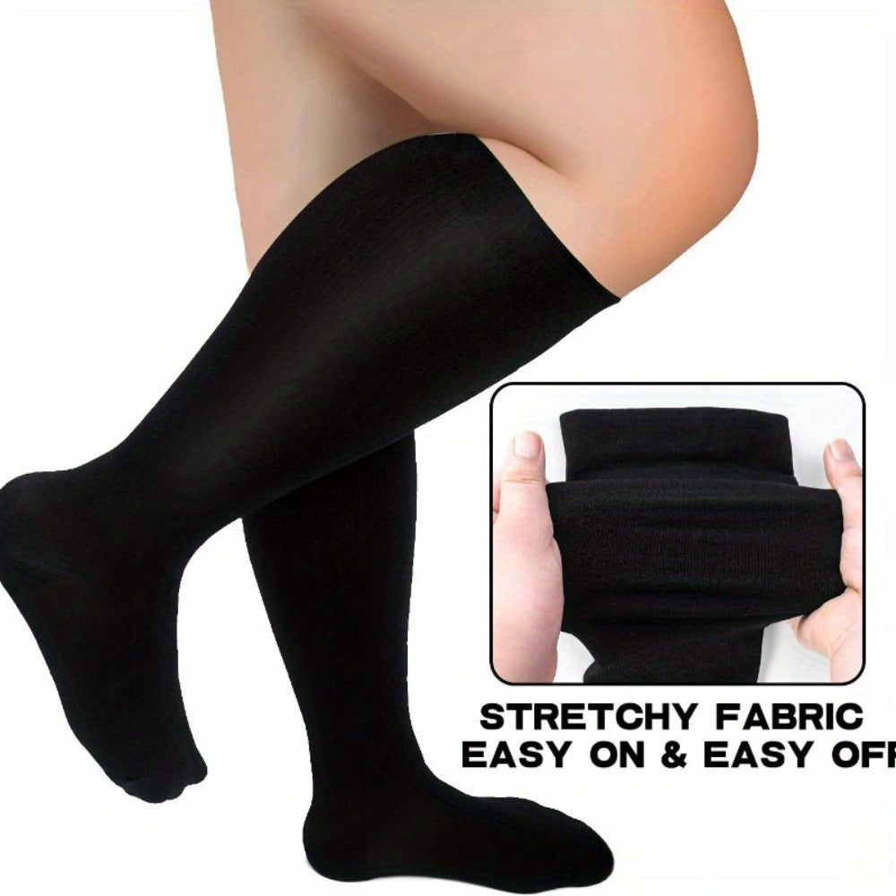 Plus Size Compression Socks 2 Pairs High Elasticity Sports Fitness Oversized Socks for Men Women 2XL 3XL 4XL 5XL 6XL 7XL Running Athletic Support