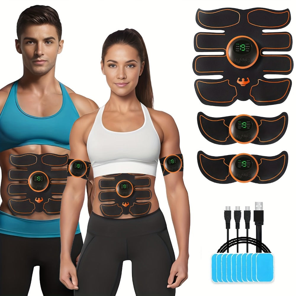 EMS Muscle Stimulator Abdominal Training Belt, Electronic Ab Toner for Whole Body Fitness & Strength Training, Exercise Equipment for Men & Women ¨C 3 Machines + 3 Patches Included