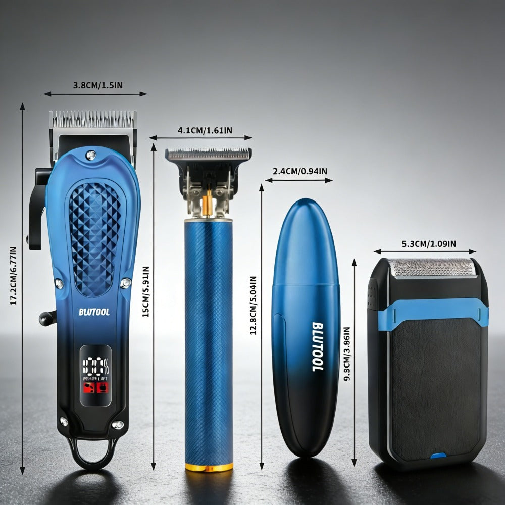 Electric Hair Trimmer & Beard Shaver Set for Men - Professional Rechargeable Hair Clipper with LED Display, All-in-One Grooming Kit for Daily Use, Home Barber & Gift for Men - Multiple Colors