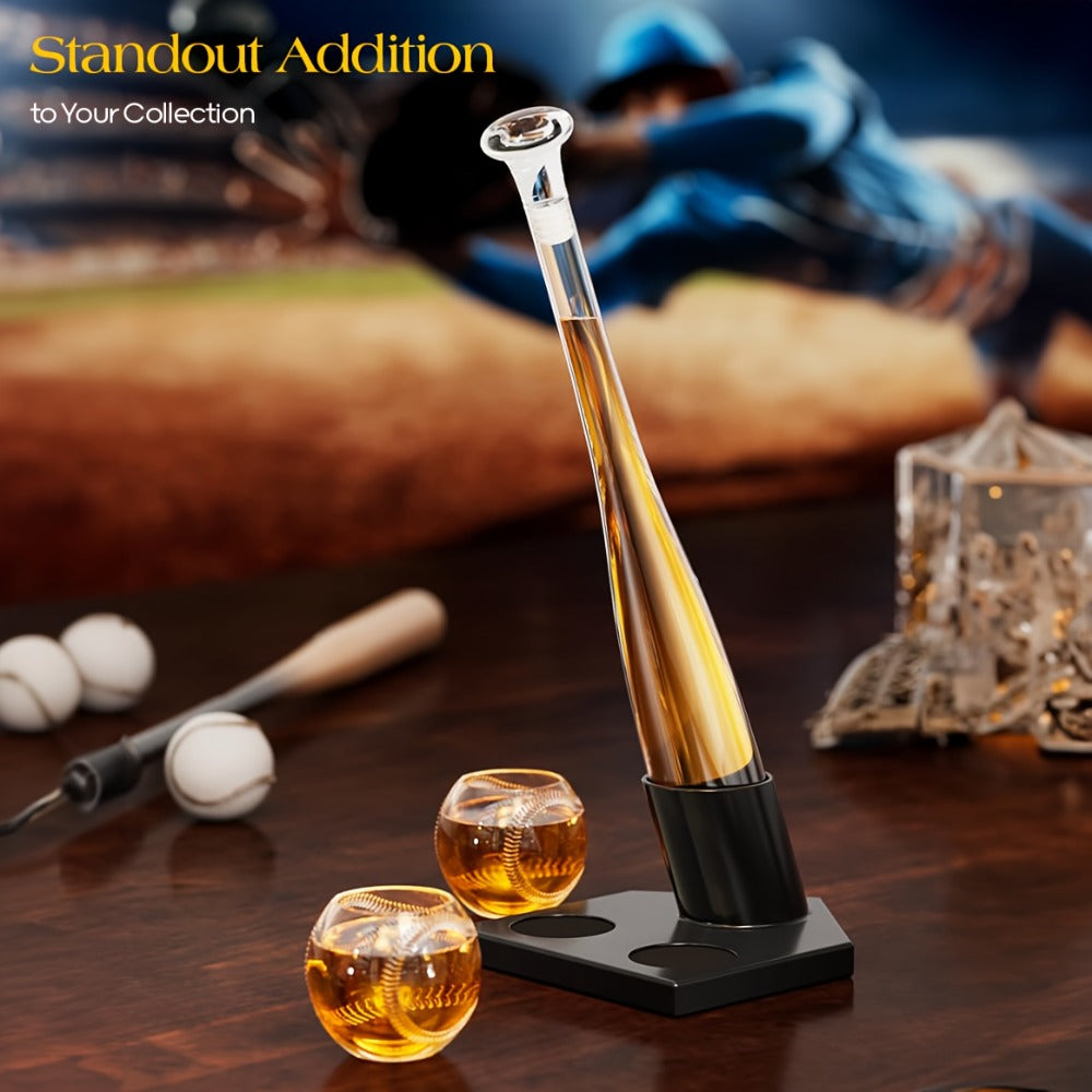 Baseball Bat Whiskey Decanter Set with 2 Glasses ¨C 20oz Liquor Decanter Gift Set for Men, Dad, Boyfriend, Coach