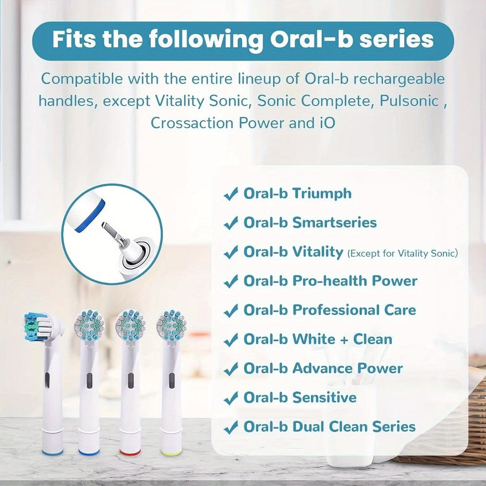 Replacement Toothbrush Heads Compatible with Oral-B Electric Toothbrush - 12 Pack Professional Brush Heads, Deep Clean Bristles, Plaque Removal, Fits Oral-B Pro, Vitality, CrossAction & Smart Series