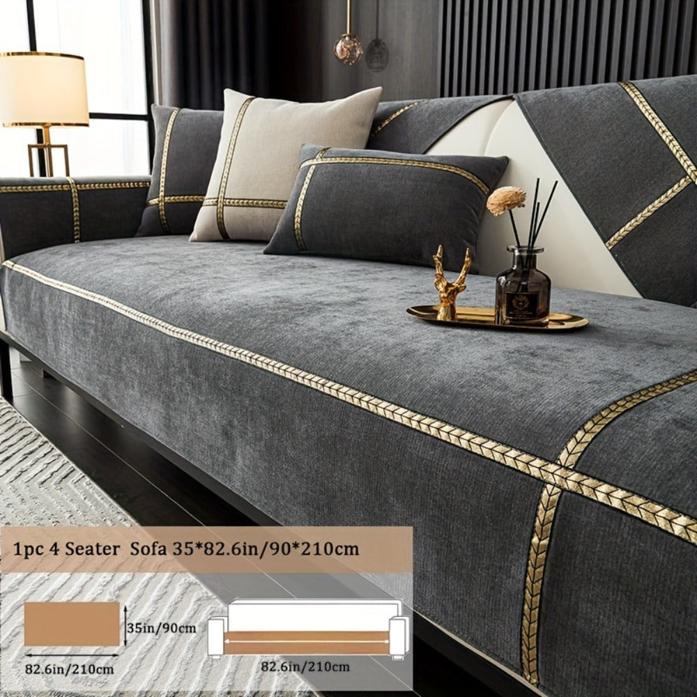 Chenille Sofa Cover Pet-Friendly Slipcover All Season Furniture Protector for Living Room Bedroom Office Couch Cover Multiple Sizes Colors
