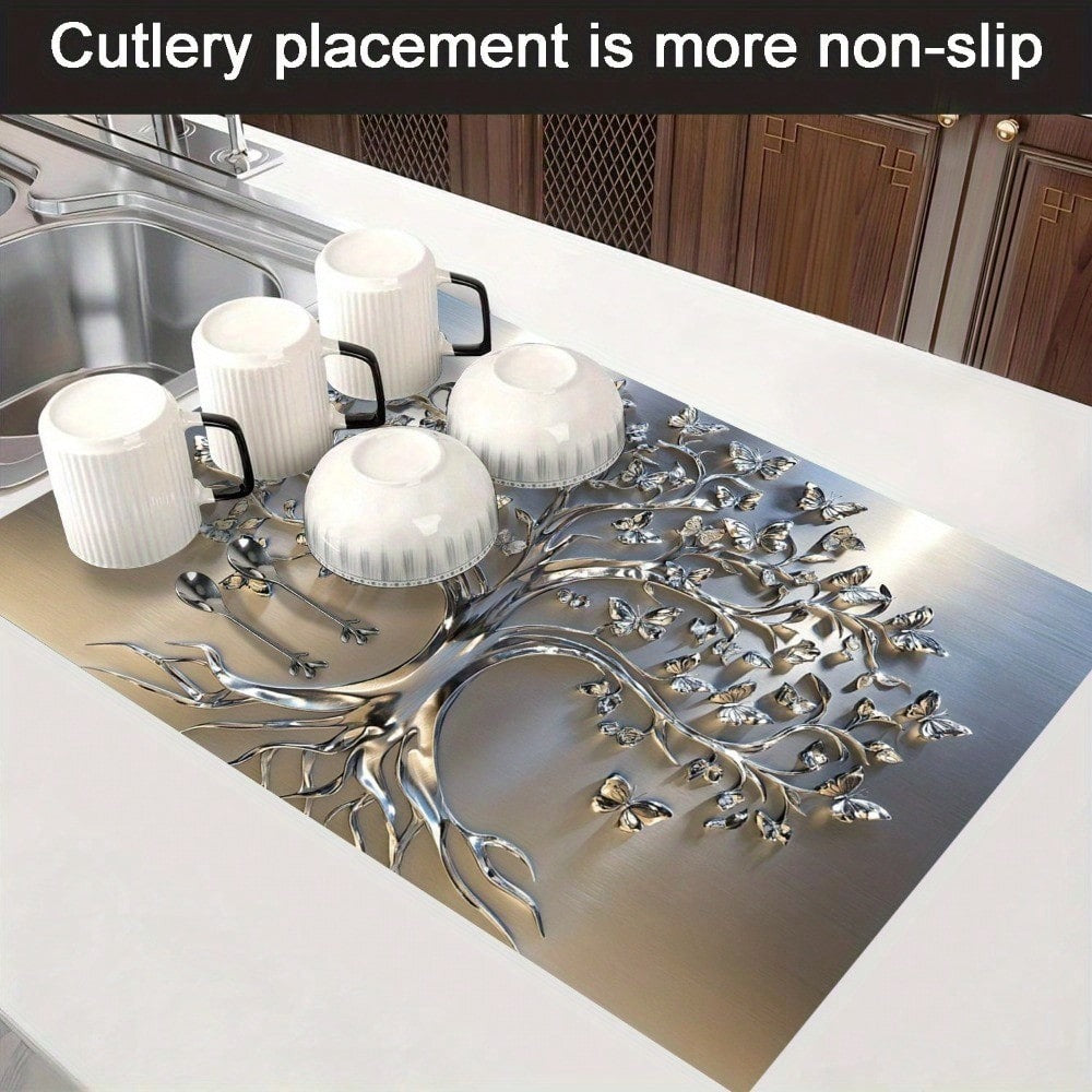 Stove Top Cover Mat Classic Tree Design | Heat-Resistant Decorative Stove Protector Pad with Branches & Leaves | Non-Stick Kitchen Cooktop Cover for Gas Stove Induction Oven