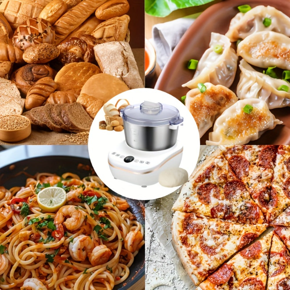 Electric Dough Maker with Ferment Function - 7Qt 250W Dough Kneading Machine, 304 Stainless Steel Bowl, Constant Temperature Fermentation, Microcomputer Timer, for Bread Pizza Pasta Roti Dumplings