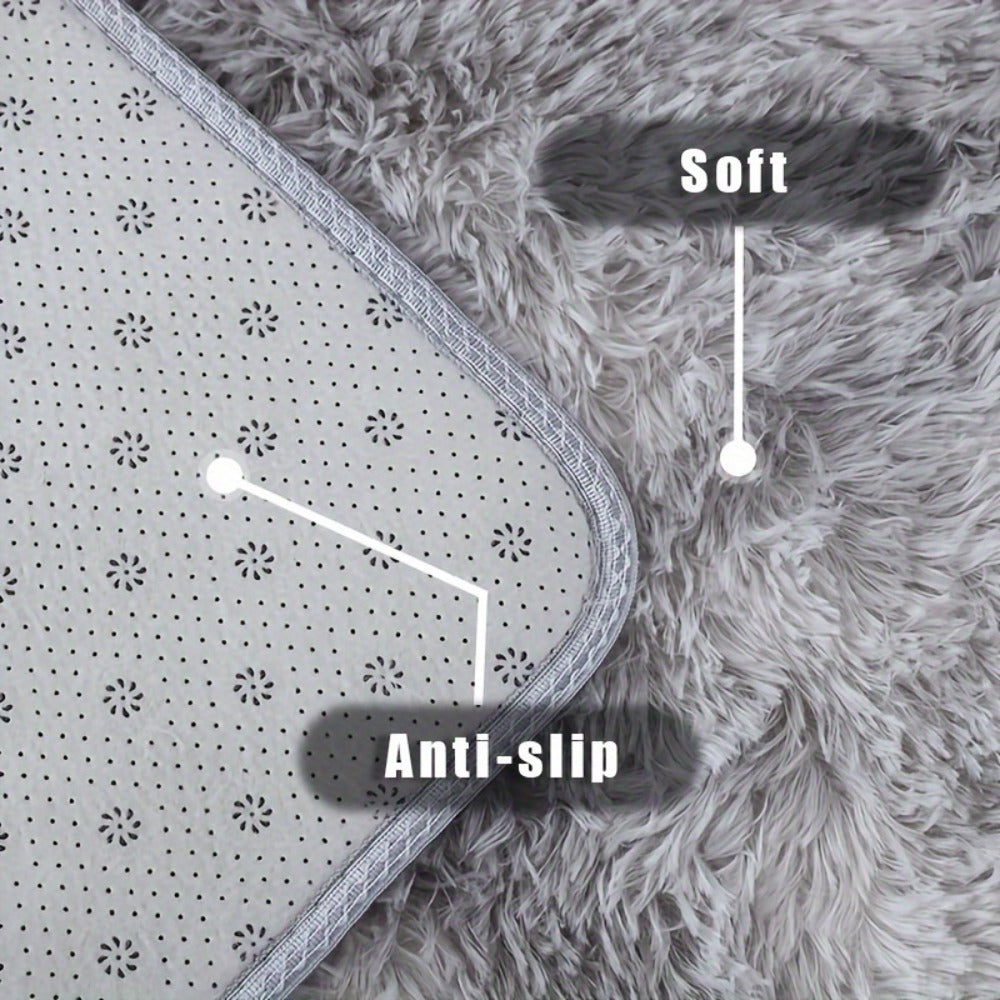 Tie-Dye Plush Area Rug Soft Non-Slip - Absorbent Machine Washable Fluffy Mat for Living Room Bedroom Bathroom, Modern Luxury Home Accent Rug, Dark Gray Black Light Gray Pink, 2 Sizes