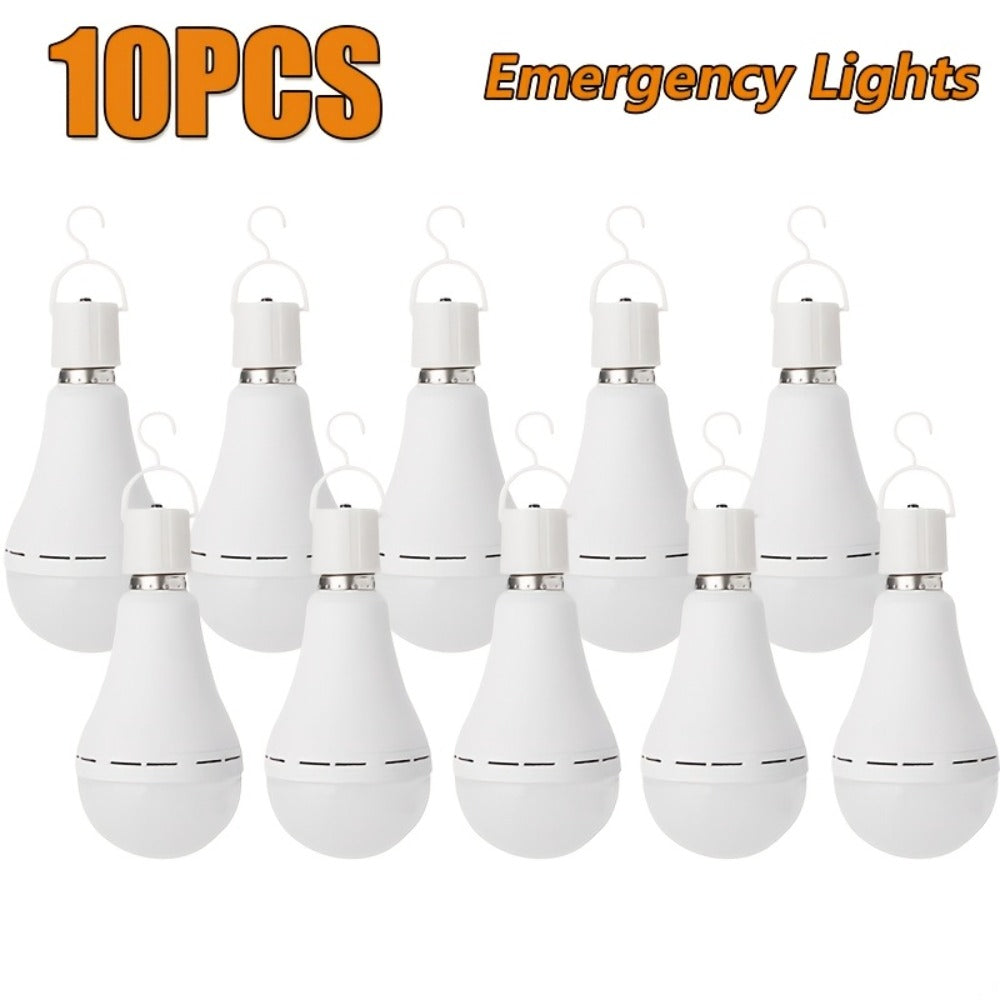 Rechargeable Emergency LED Bulb IP54 Waterproof 2000mAh 60W Equivalent 6000K with Hook ¨C E27 E26 Universal Base Wireless Portable Auto-On for Home Office Camping Outdoor Power Outage, 4 8 10 12 Pack